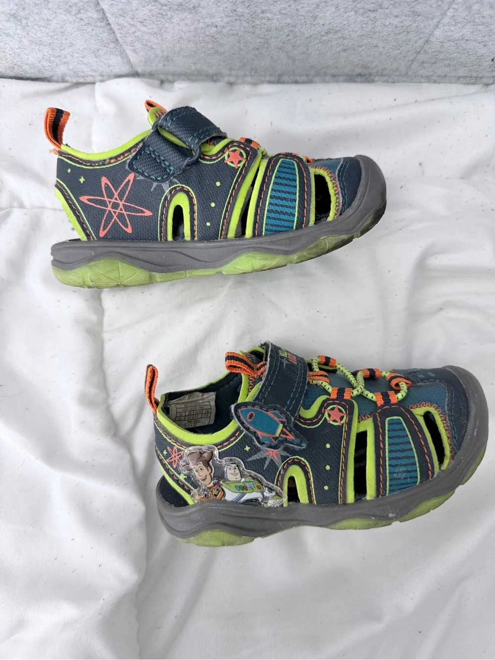 Kids Navy and Lime Closed-Toe Sandals - Toy Story Design